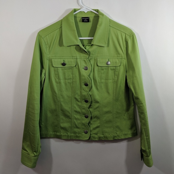 Tribal Jackets & Blazers - Tribal Green Denim Light-weight Fashion Jacket M